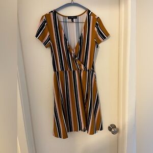 Striped V-Neck Dress